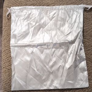 White Satin Drawstring Bag